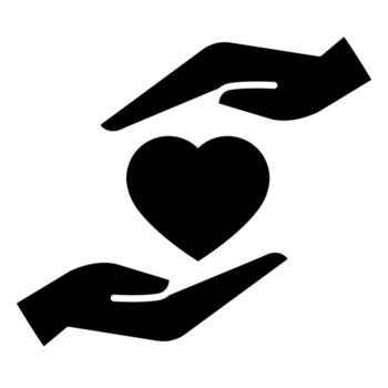Heart in hand icon. Simple illustration of heart in hand icon for web vector