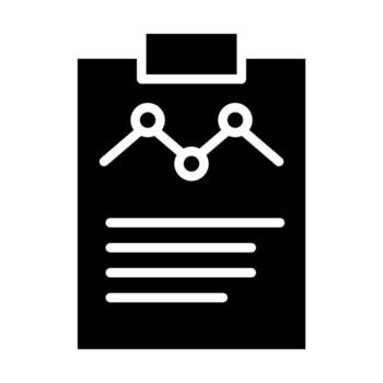 Report Icon . Flat black symbol. Pictogram is isolated on a white background. Designed for web and software interfaces. vector