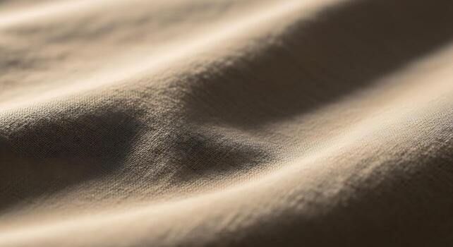 Close up abstract texture of soft beige fabric with subtle pink and brown speckled pattern and gentle folds photo