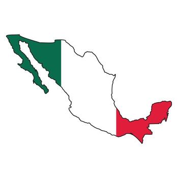 Mexico map with national flag colors symbolizing unity and identity vector