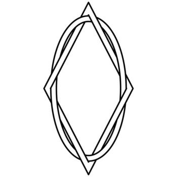 geométrico diamante y elipse intersectando modelo con simetría y resumen diseño vector