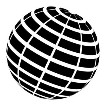resumen globo esfera cuadrícula líneas negro blanco mínimo global diseño vector
