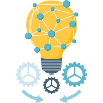 Idea Lightbulb Network Innovation Concept vector