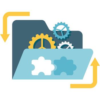 Digital Workflow Integration System Concept vector