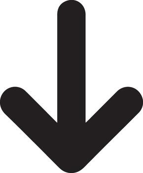 Simple clean black down arrow icon graphic design element for user interfaces and digital applications on a white background vector
