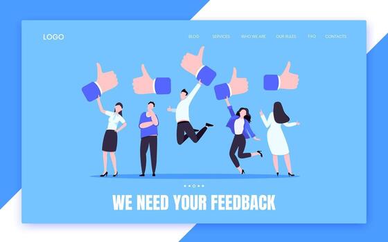 Customer feedback, employee or clients satisfaction rating review with good or bad symbol. vector