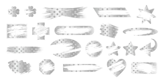 Instant scratch off lottery win card ticket shapes set with scrape texture effect template marks illustration. vector