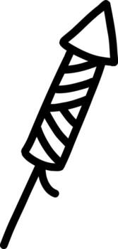 Rocket firework icon in a hand-drawn doodle style. A simple sketch of a firecracker for New Year, 4th of July, or party celebrations. vector