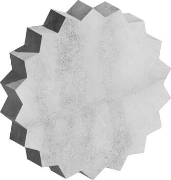 3D jagged circular badge with a grunge texture. A blank monochrome coin or seal icon with a rough, distressed stone or metal surface for logos, emblems, or modern design elements. vector