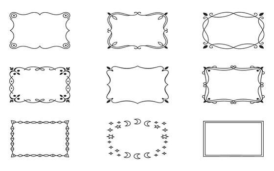 Collection of Decorative Frames in Black and White for Invitations and Graphic Design Projects with Copy Space vector