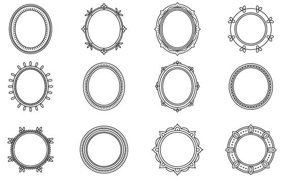 elegante colección de ornamental marcos y fronteras para invitaciones y decorativo diseño elementos un versátil conjunto para gráfico proyectos vector