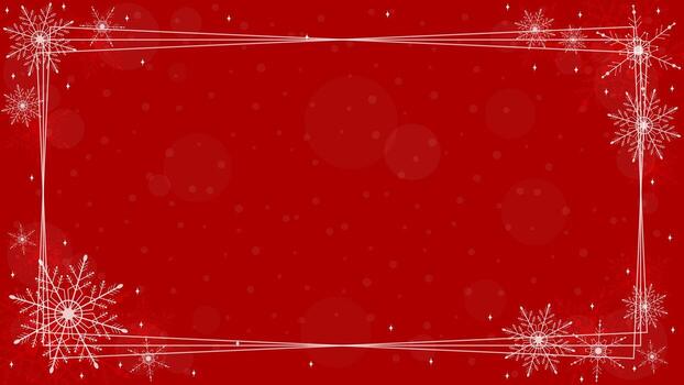 rojo antecedentes fondo de pantalla marco decorado con rectangular líneas y espumoso copos de nieve en invierno vector