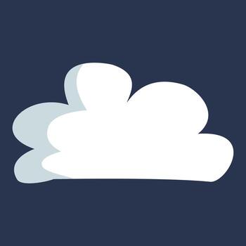Rounded Cloud Icon Representing Sky and Weather Elements vector