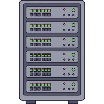 Server Rack in Data Center Illustration vector