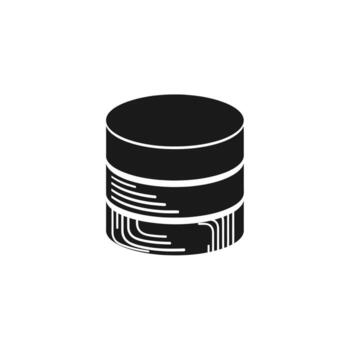 Abstract database cylinder symbol representing storage and information vector