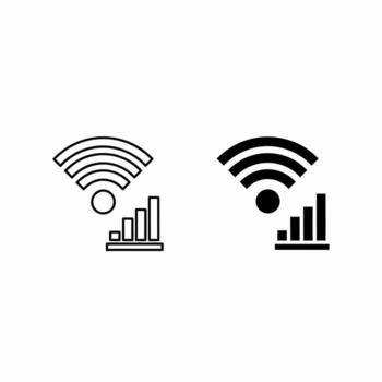 Two icons of wifi and bar graph vector