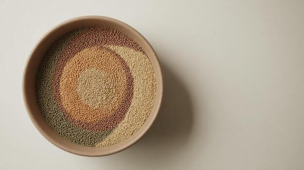 Spiral Patterned Quinoa Grains in Bowl photo