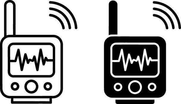 inalámbrico señal monitor con latido del corazón monitor vector