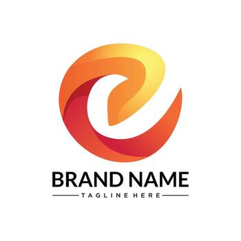 Abstract Swirl Logo Gradient Flame Emblem with Circular Motion and Bold Typography vector