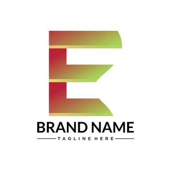 geométrico mi logo degradado de rojo a verde formato de carta con en capas profundidad y negrita tipografía vector