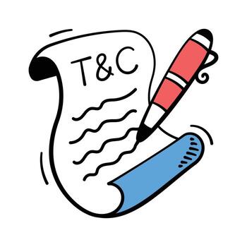 Terms and condition icon symbolizing ecommerce agreements and shopping rules, vector