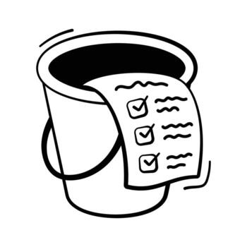 Shopping checklist icon representing task list in online shopping. vector
