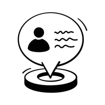 Profile with location pin representing user address or delivery zone. vector