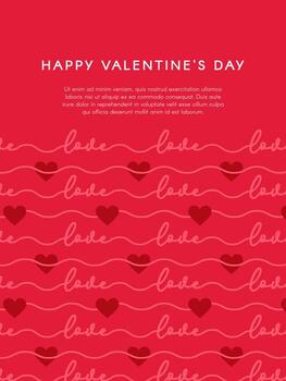 Valentines Day holiday template with line minimal pattern . Social media post with heart patterns. Sales promotion and greeting cards. mobile apps, banner design vector