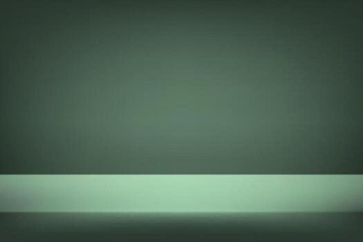 Dark Green studio room background. Empty Room Studio with table. Space for selling products, backdrop, wallpaper, background, text. Gradient table. illustration. vector