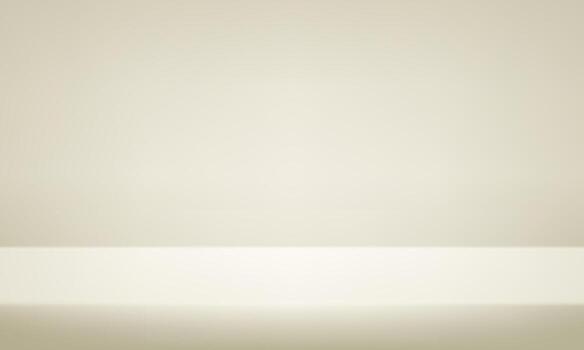 Empty beige studio background. Empty Room Studio with table. Space for selling products, backdrop, wallpaper, background, text. vector