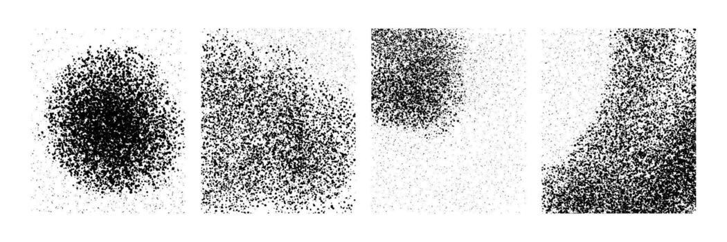 set of Stochastic black and white Grain Pattern Background. texture vector