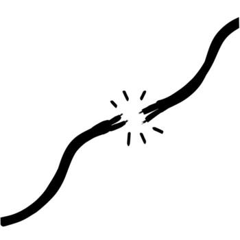 roto cable conexión concepto con error señal. vector