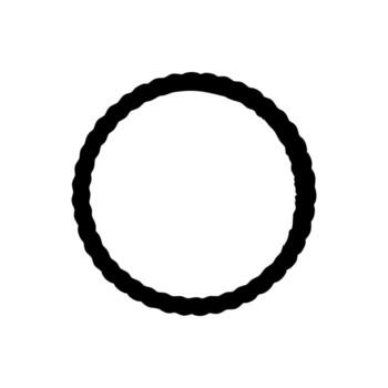 Circular rope silhouette forming an O shape against a crisp white background, suitable for various concepts vector