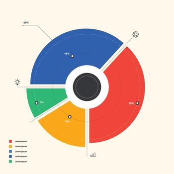 tarta gráfico para informes y presentaciones ui, web. simulado tarta gráfico de un empresario quien quiere a compartir ganancias negocio presentación creativo vector
