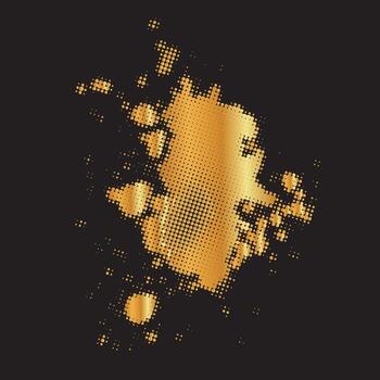 Abstract gold glowing halftone dotted background. Gold abstract glitter patterns in circle form. Circle halftone dots. vector