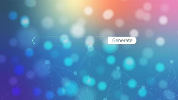 moderno ai interfaz con un brillante buscar bar y suave bokeh luces, representando innovación y digital creatividad vector