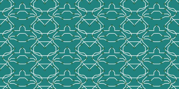 geométrico tecnología modelo con blanco líneas y verde blanco puntos en verde azulado, ideal para temas me gusta ciencia, sistemas, ai, redes, y digital diseño. vector