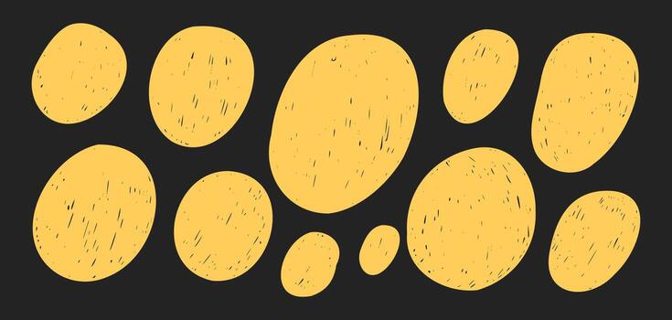 Crayon round text box set. Charcoal texture speech bubble for collage, sticker and design template. Empty elements for text, message. vector