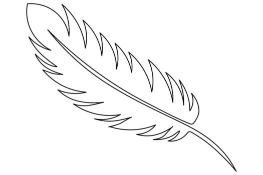 mínimo continuo contorno de pájaro pluma en uno línea vector