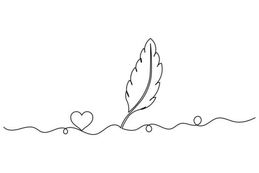 pájaro pluma sencillo continuo uno línea bosquejo minimalista Arte vector