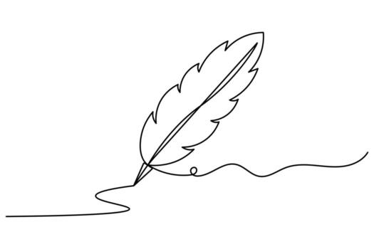 elegante pluma contorno continuo uno línea mínimo estilo vector