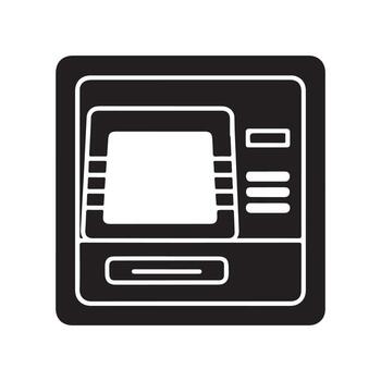 ATM screen interface solid icon vector