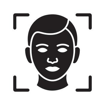 Face Recognition Biometric Security Authentication Icon vector