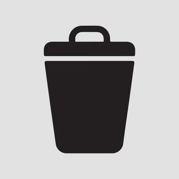 Office Trash Bin Garbage Container Solid Icon vector