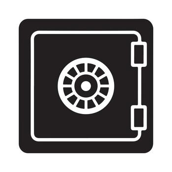 Safe Vault Door Secure Storage Solid Icon vector