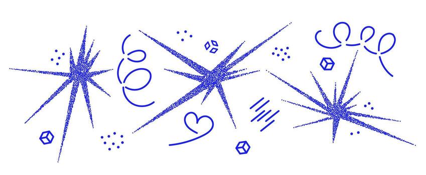 Abstract bubble spike shape. With stipplism effect, set vector