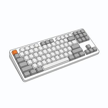 Flat-Style Gaming Keyboard with Mechanical Switches vector