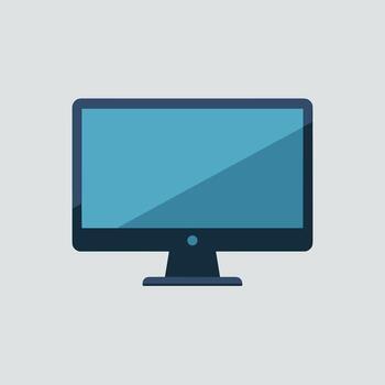Flat Art of a Sleek Computer Display vector