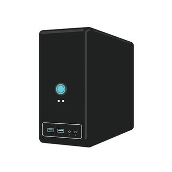 Flat Style Computer Tower for Work Setup vector