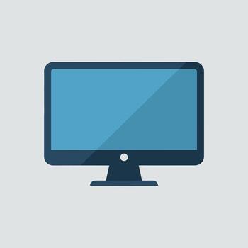 Flat Style Monitor for Work and Study Setup vector